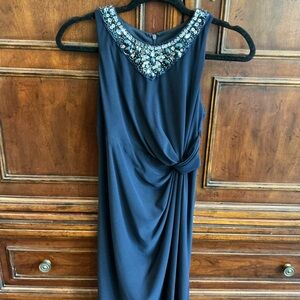 Chic Embellished Navy Dress
